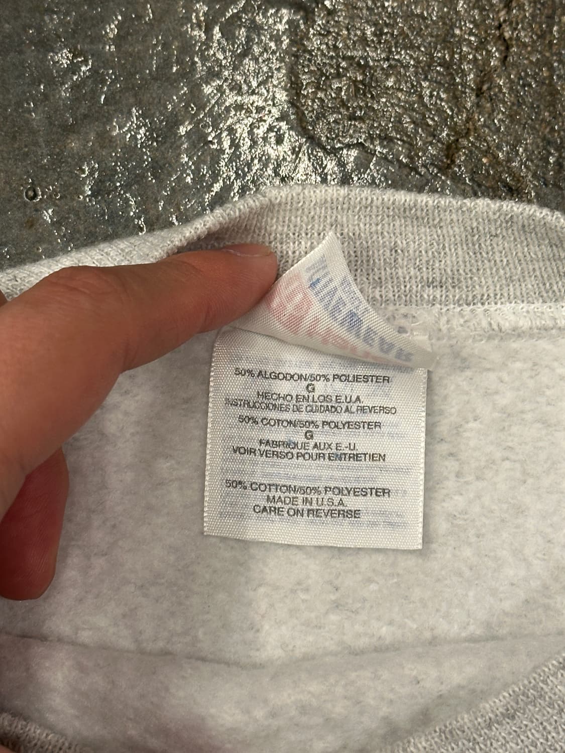 90s Hanes 50/50 USA 프린팅 스웻셔츠 L 상품이미지5