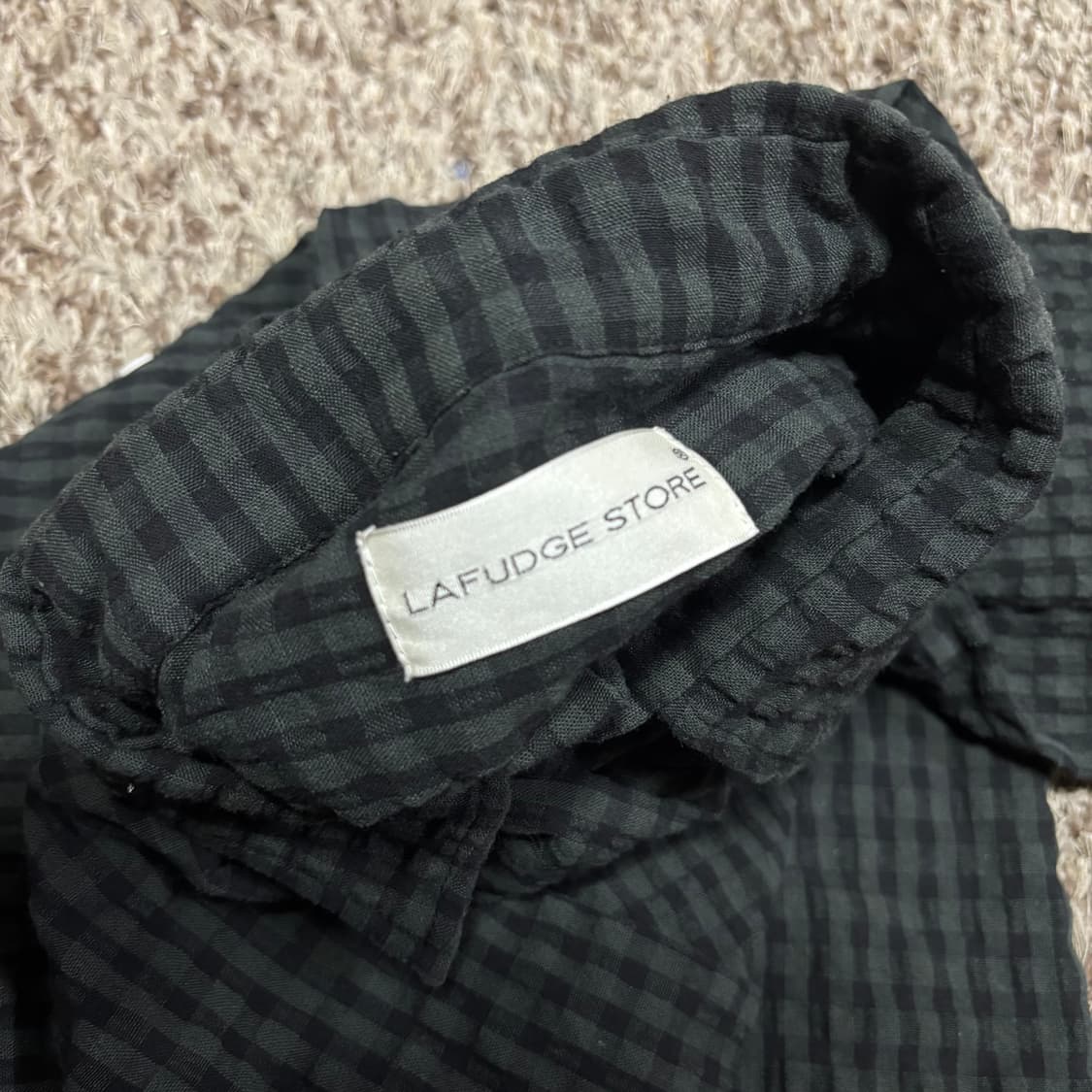 M 라퍼지스토어 먹색 체크셔츠 상품이미지4