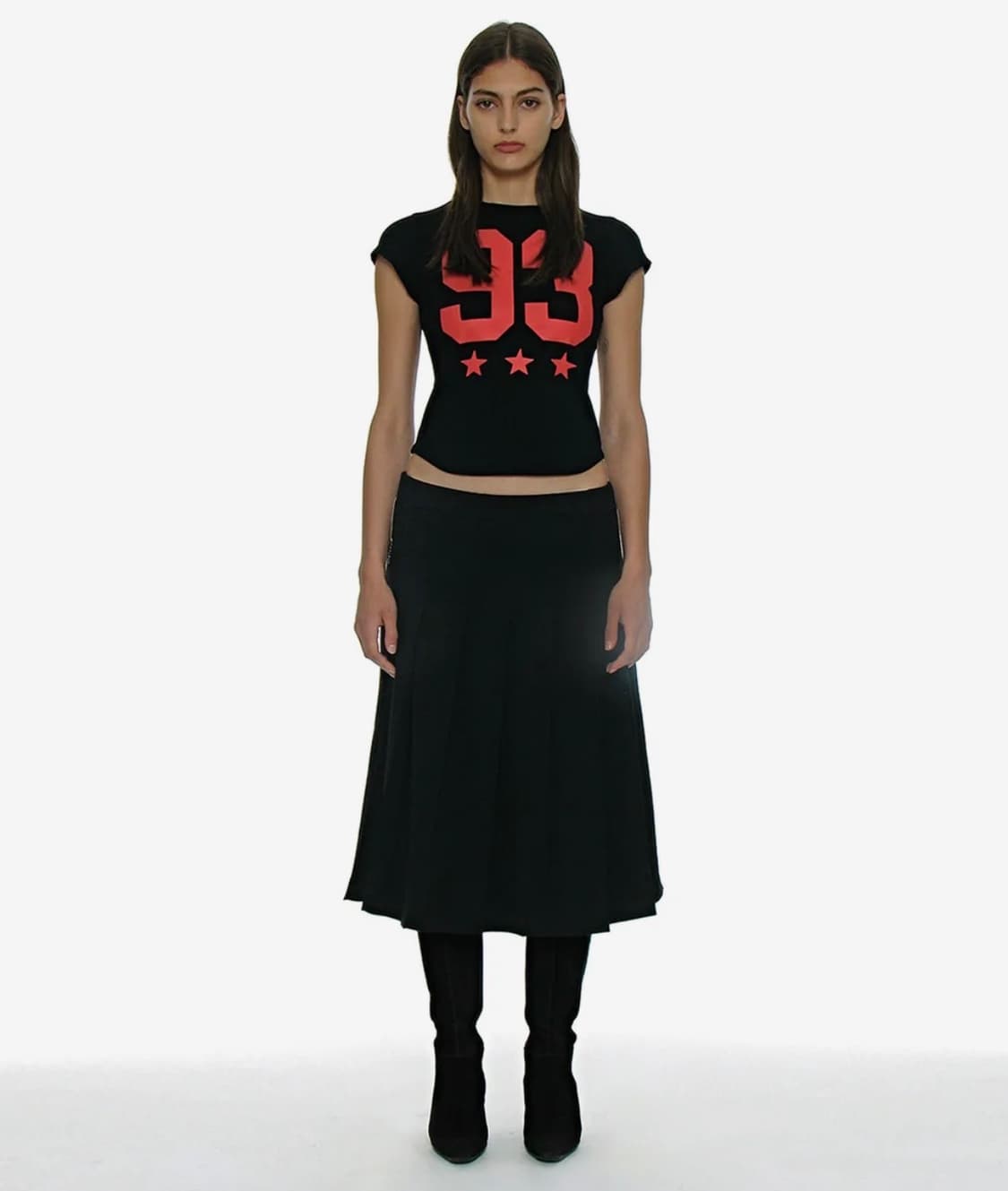 PARTIMENTO women 93 차오 프린티드 숏 슬리브 티 (블랙) 상품이미지2