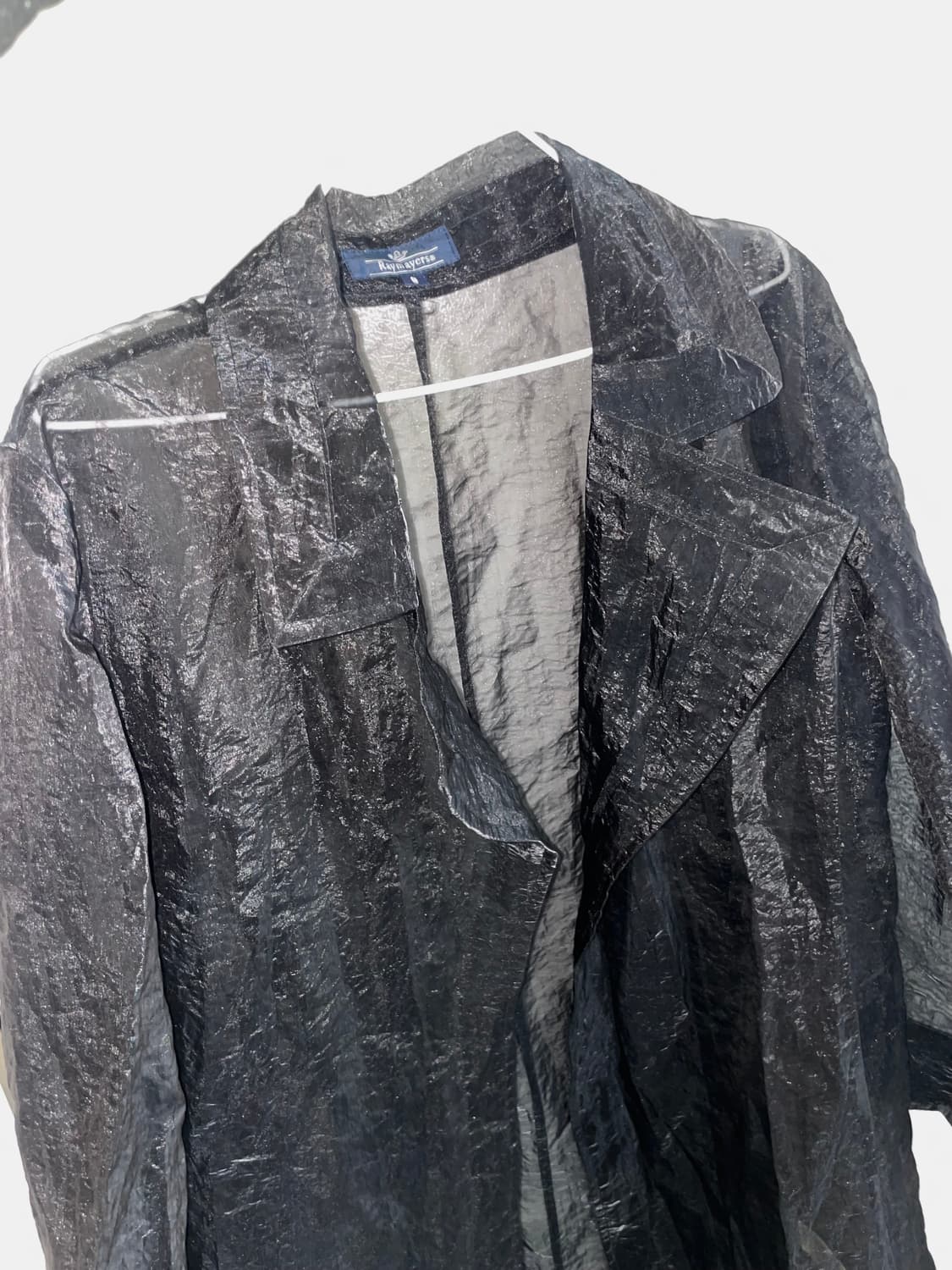 시스루 블랙 트렌치코트 상품이미지1