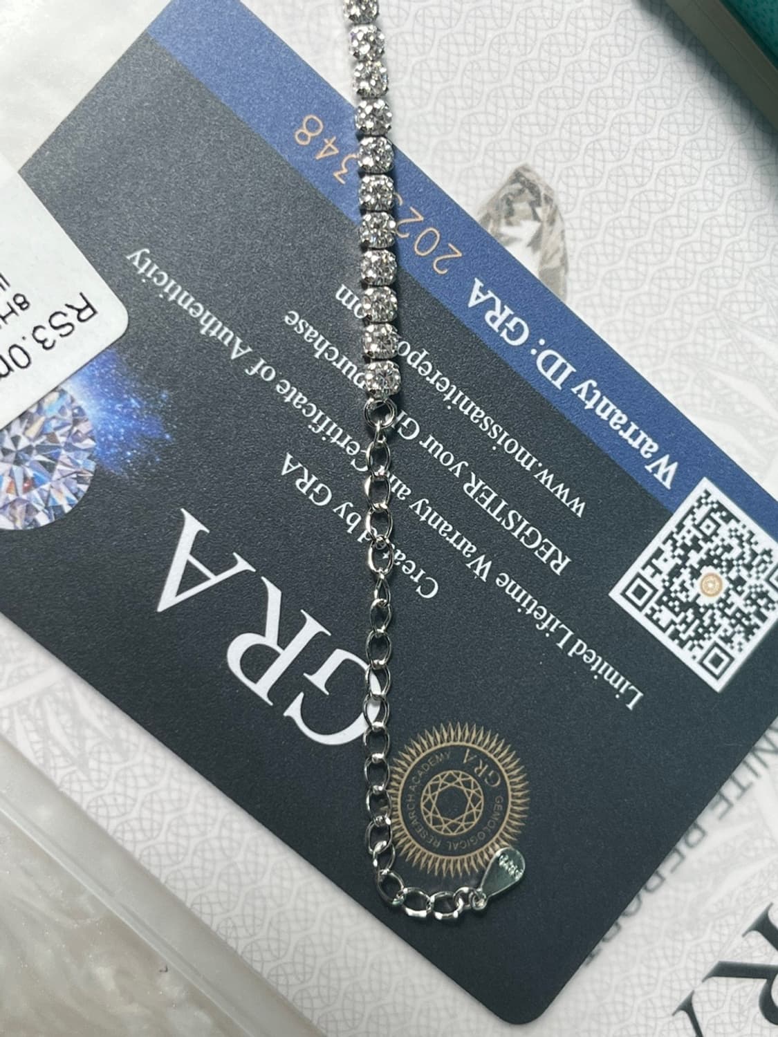 *새상품* 모이사나이트 4프롱 18k 화이트골드 테니스 은팔찌 상품이미지5