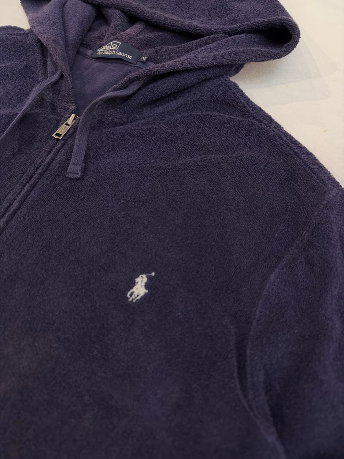 희귀) 폴로 랄프로렌 일본판 벨벳 타올 후드집업 퍼플 상품이미지2