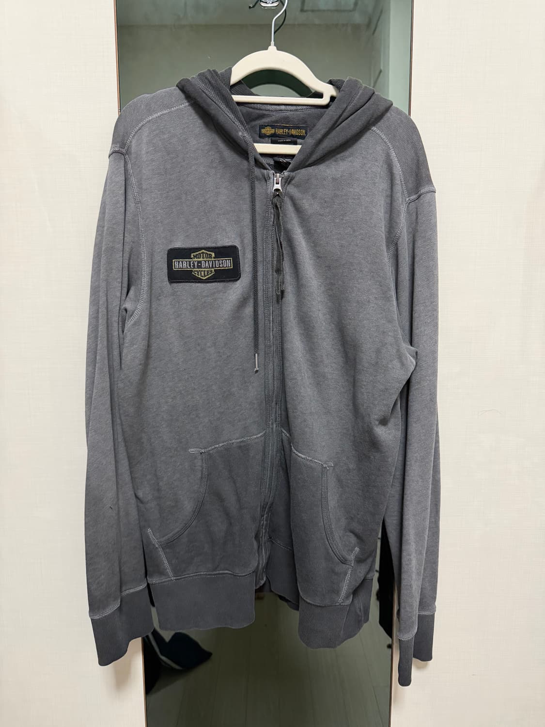 할리데이비슨 그레이 후드집업 상품이미지1