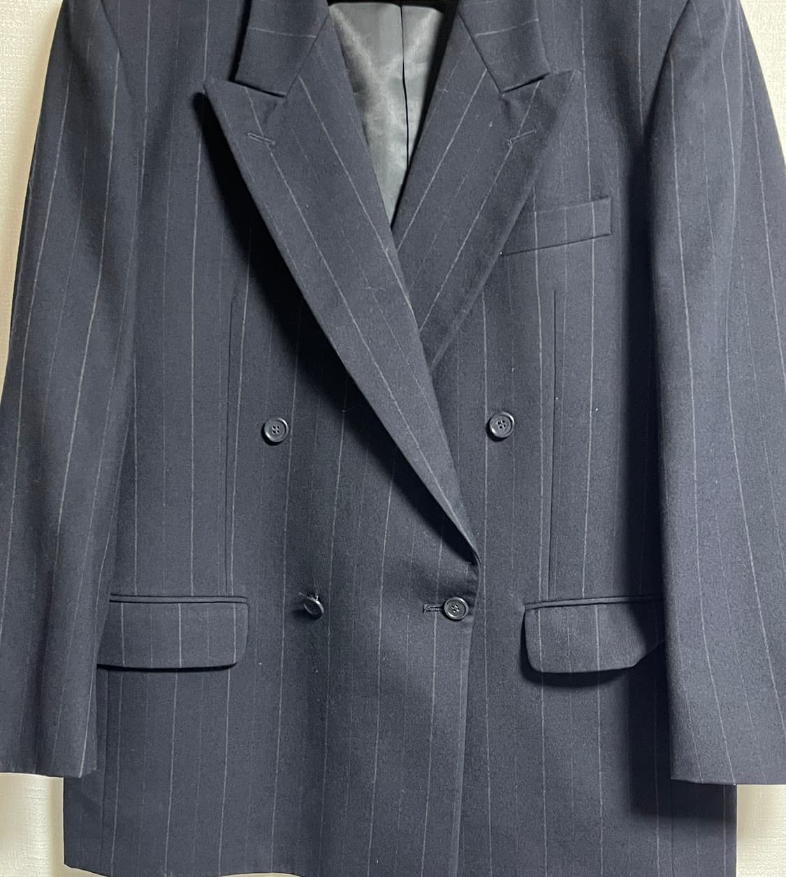 공용 BANDO 핀스트라이프 더블 브레스트 자켓 100 상품이미지3