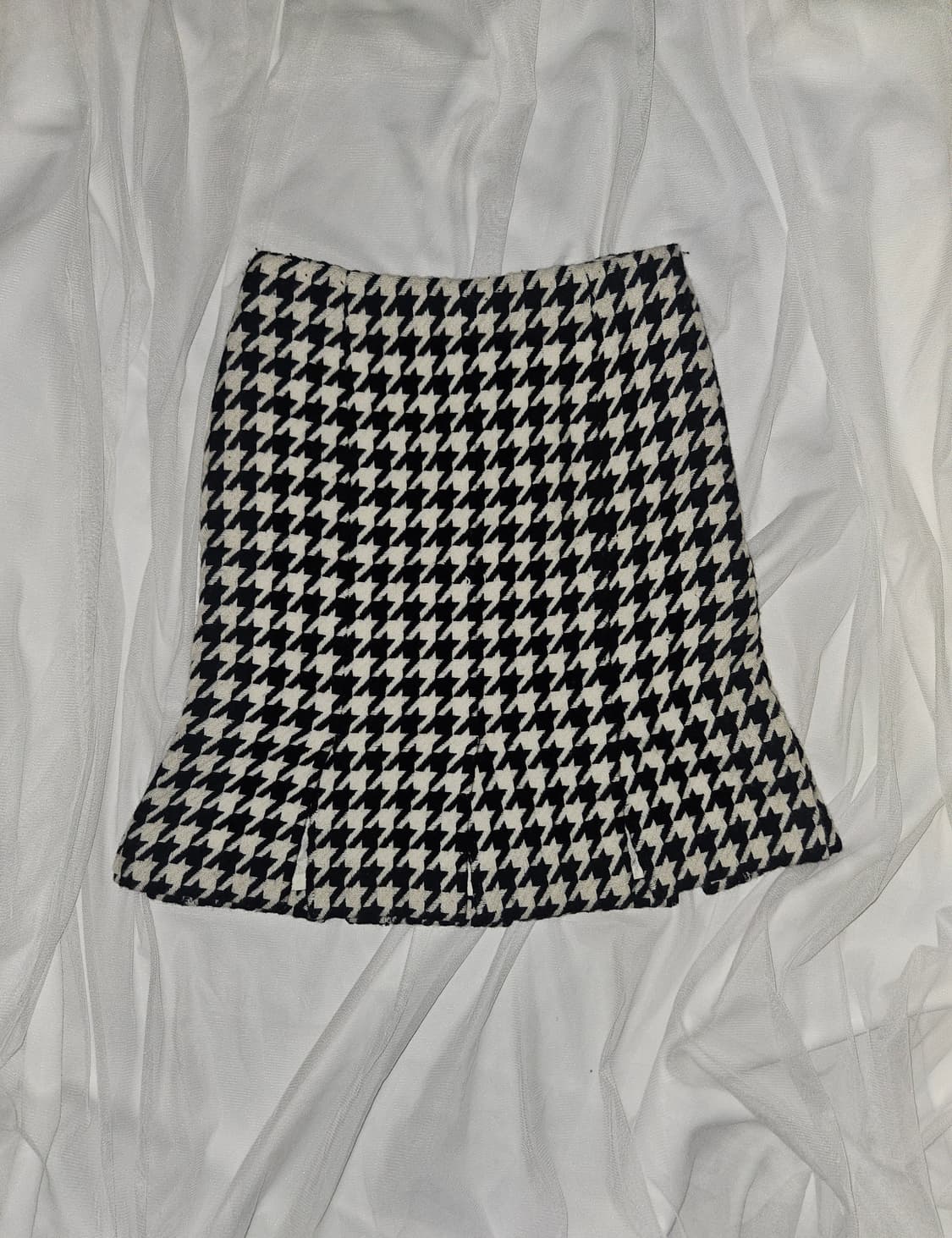 kumikyoku 빈티지 앙고라 하운드체크 패턴 플리츠 스커트 상품이미지1