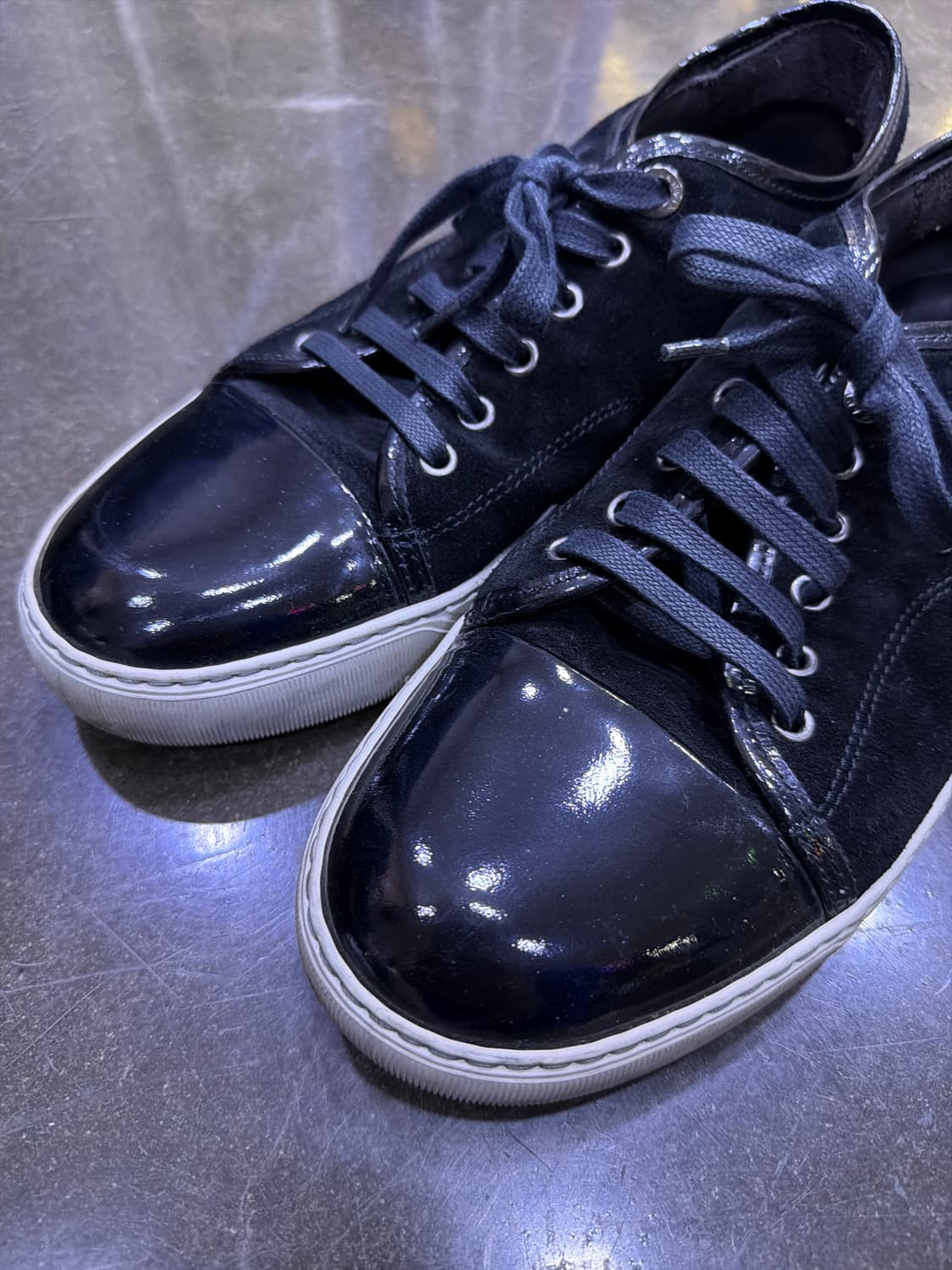 랑방 벨루어 스웨이드 스니커즈 블랙 8 사이즈 270 상품이미지3