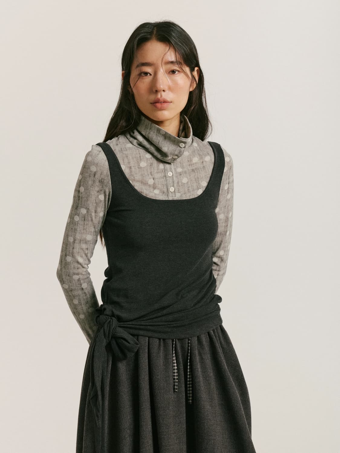 YAWHAT 도트 레이어드 디자인 탑 상품이미지4