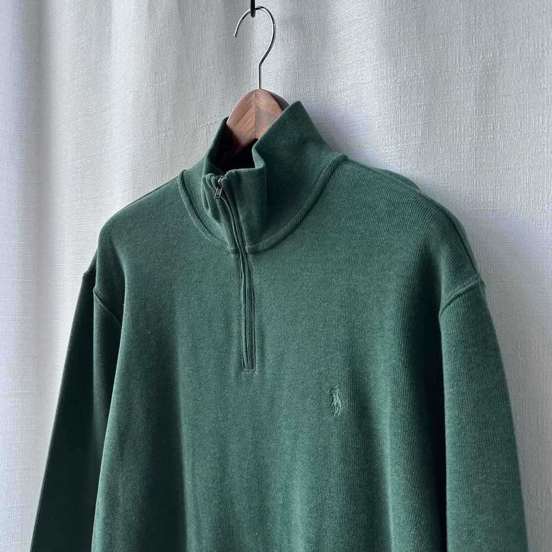 폴로 랄프로렌 신형 QR 하프 집업 코튼 니트 그린 L 상품이미지4