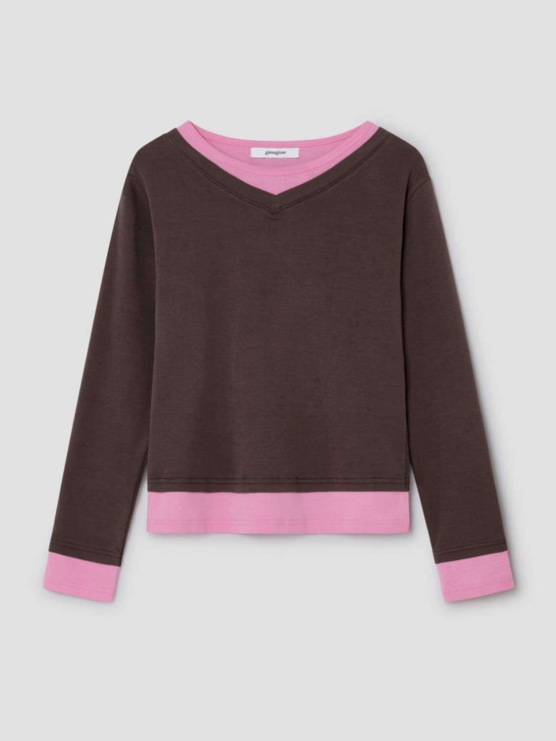 [XS,S,M,L,XL]기마구아스 Sam 투톤 티셔츠/브라운 상품이미지6