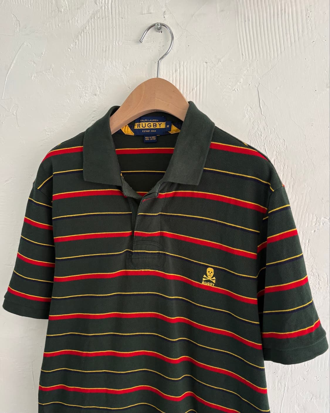 Polo 폴로 랄프로렌 럭비라인 그린 스트라이프 스컬 로고 PK 카라티셔 상품이미지2