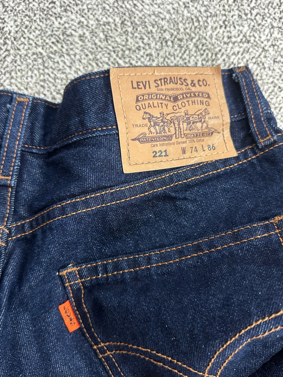 리바이스 221 중청 데님팬츠 w74 l86 상품이미지3