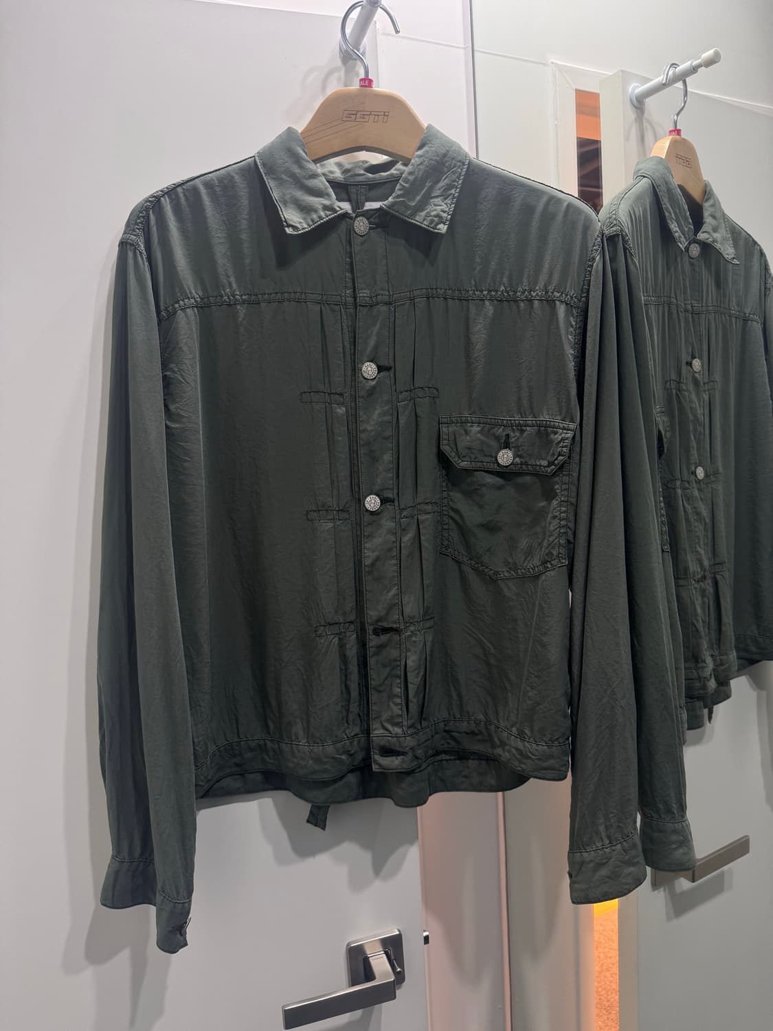 하리 24ss SILK WORK JACKET / GREEN hari 상품이미지1