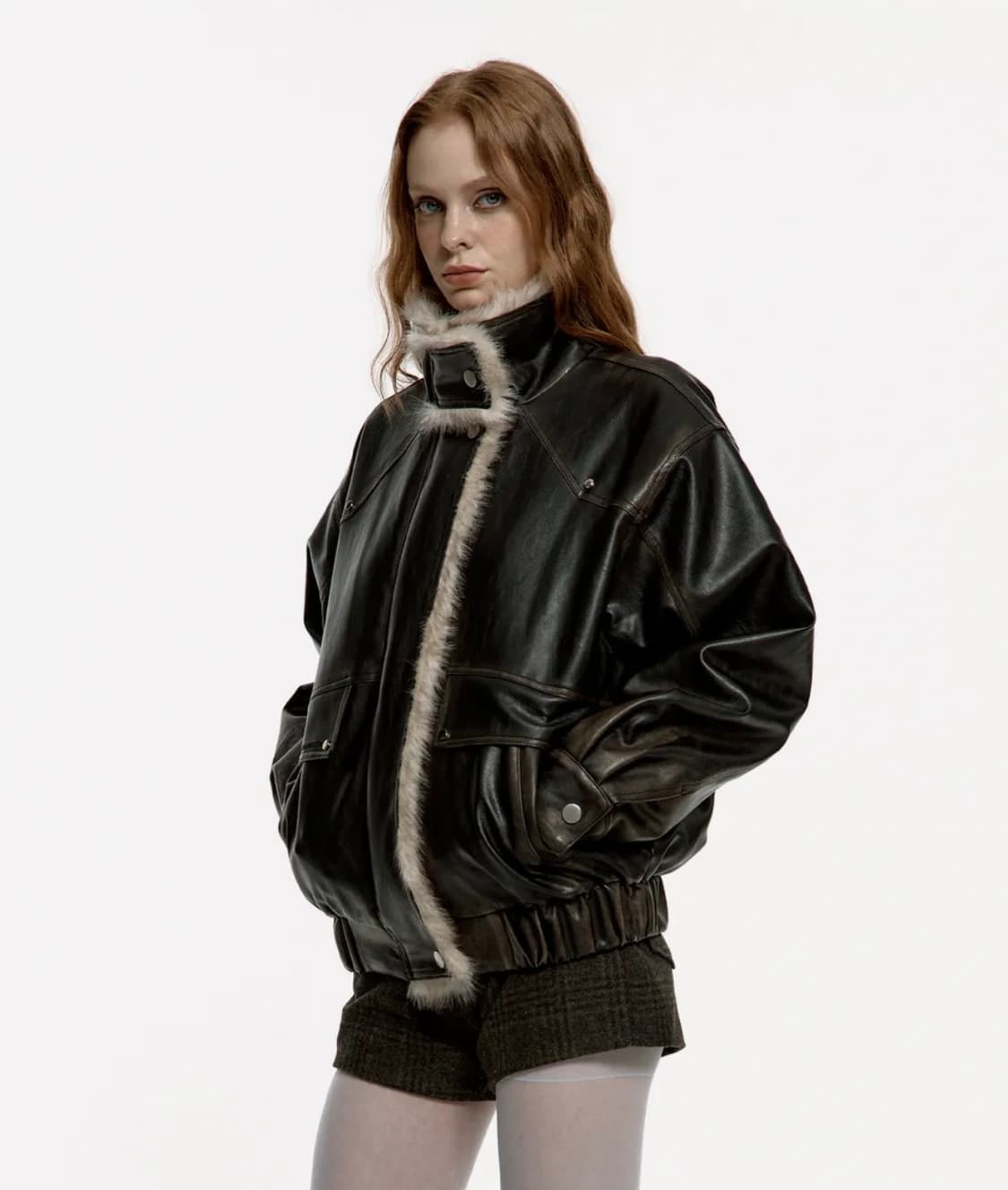 러프넥 무스탕 M 상품이미지1