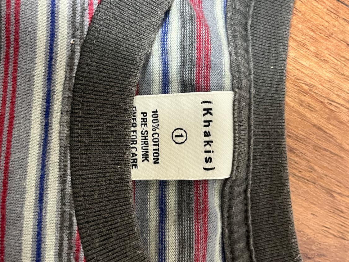 카키스 스트라이프 티셔츠 1 상품이미지3