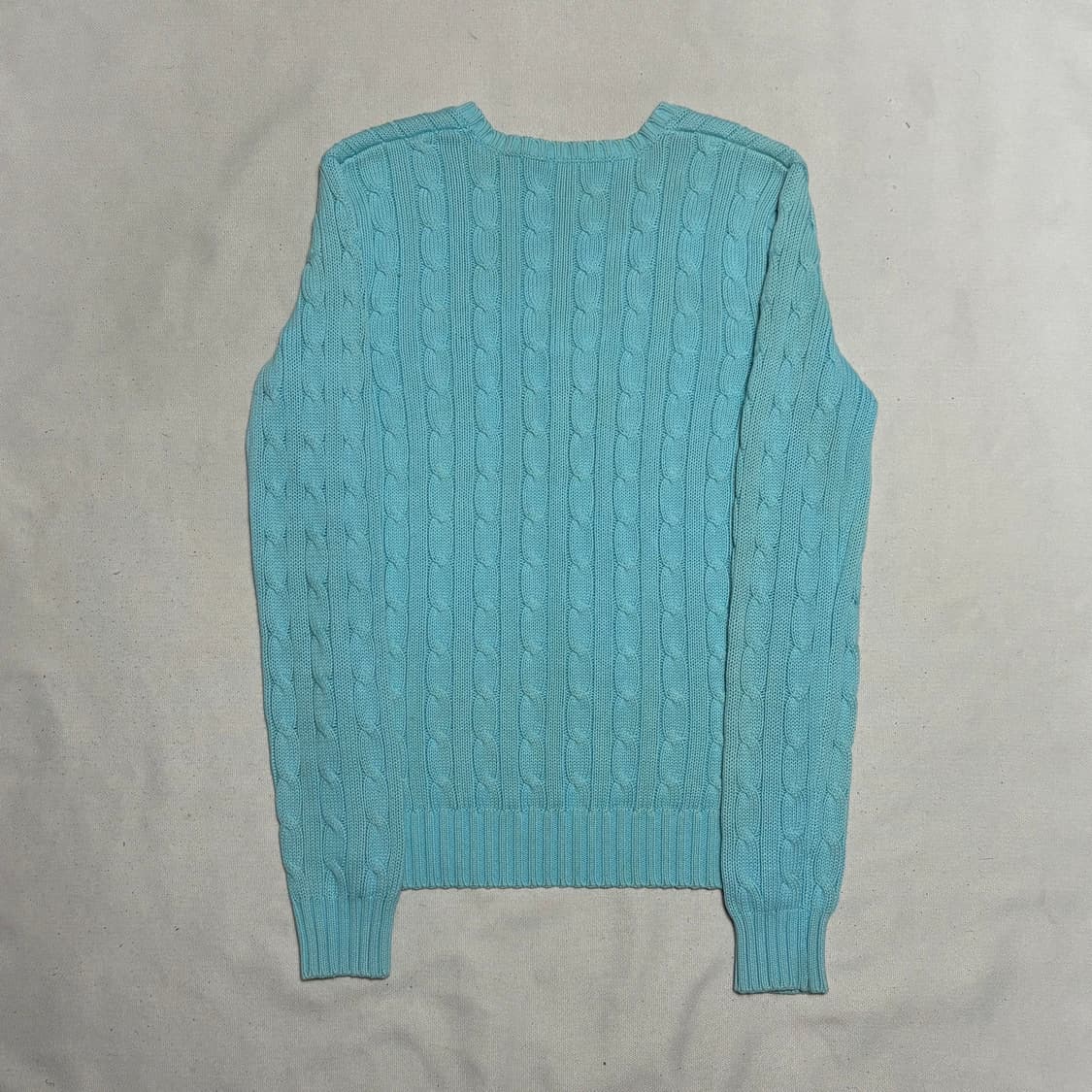 S 폴로랄프로렌 여성용 민트 케이블 브이넥 니트 상품이미지3