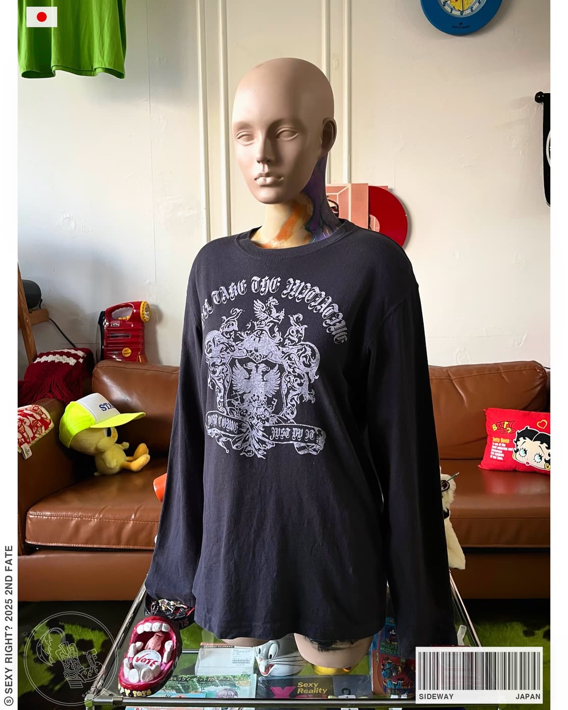 90-00s Sideway Gothic Print Long-Sleeve 상품이미지1