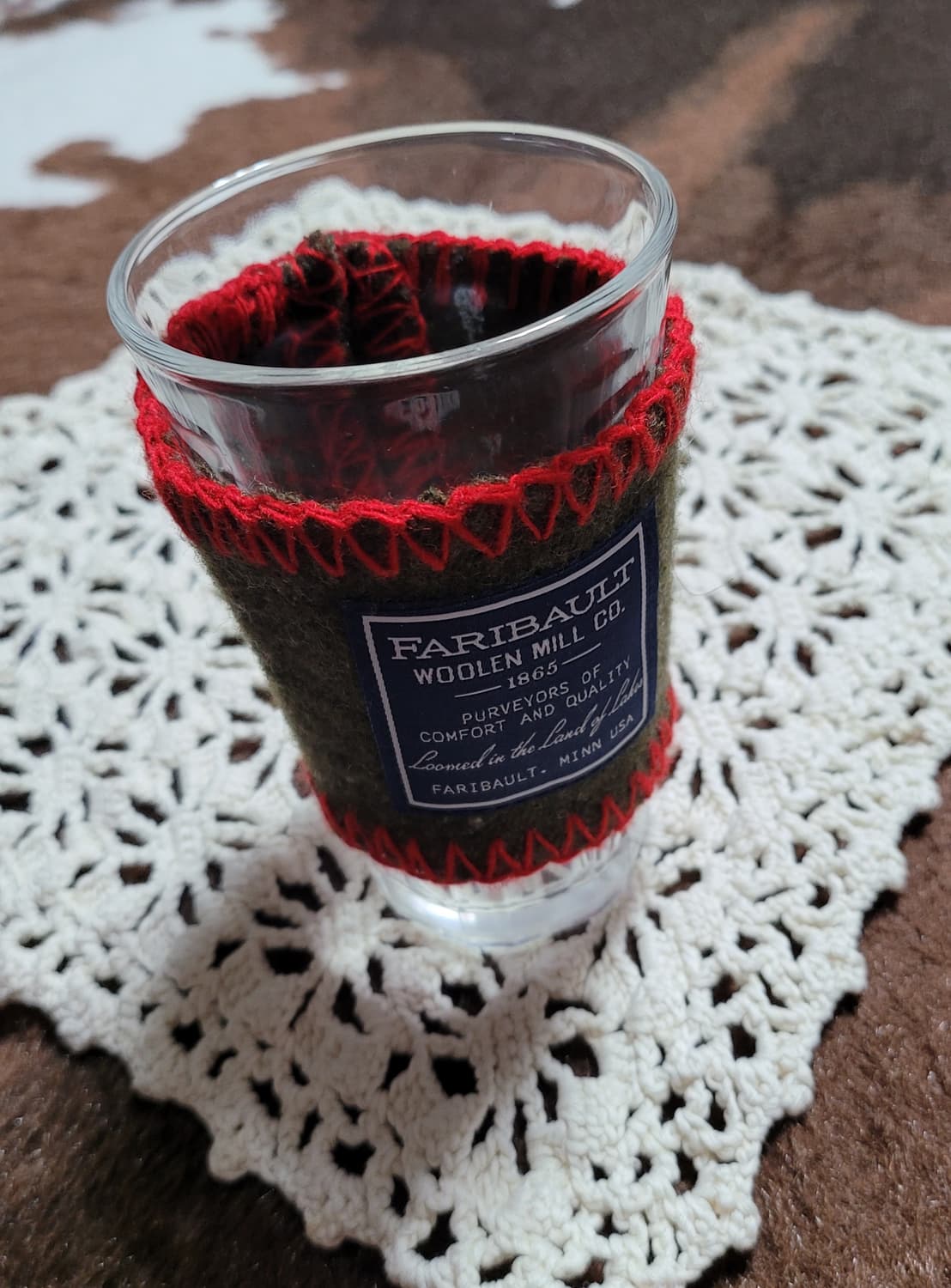 미국 헌팅 모직 핸드메이드 컵 홀더 상품이미지1