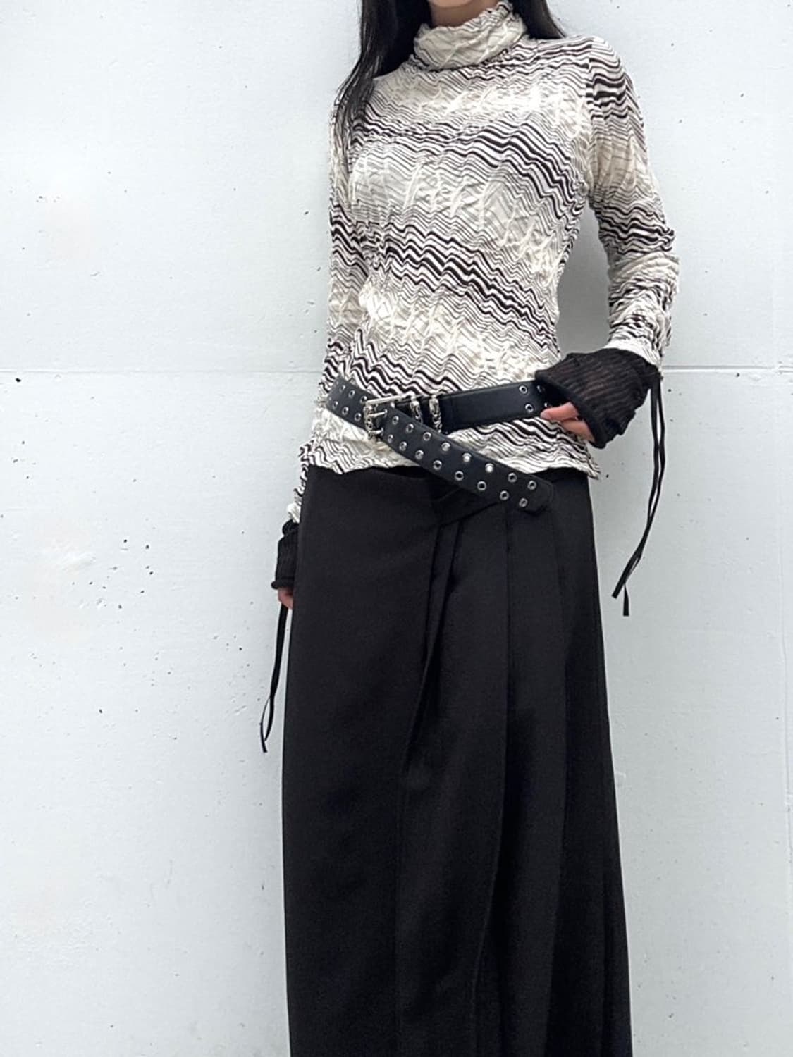 wave pattern turtleneck top / ivory  상품이미지6
