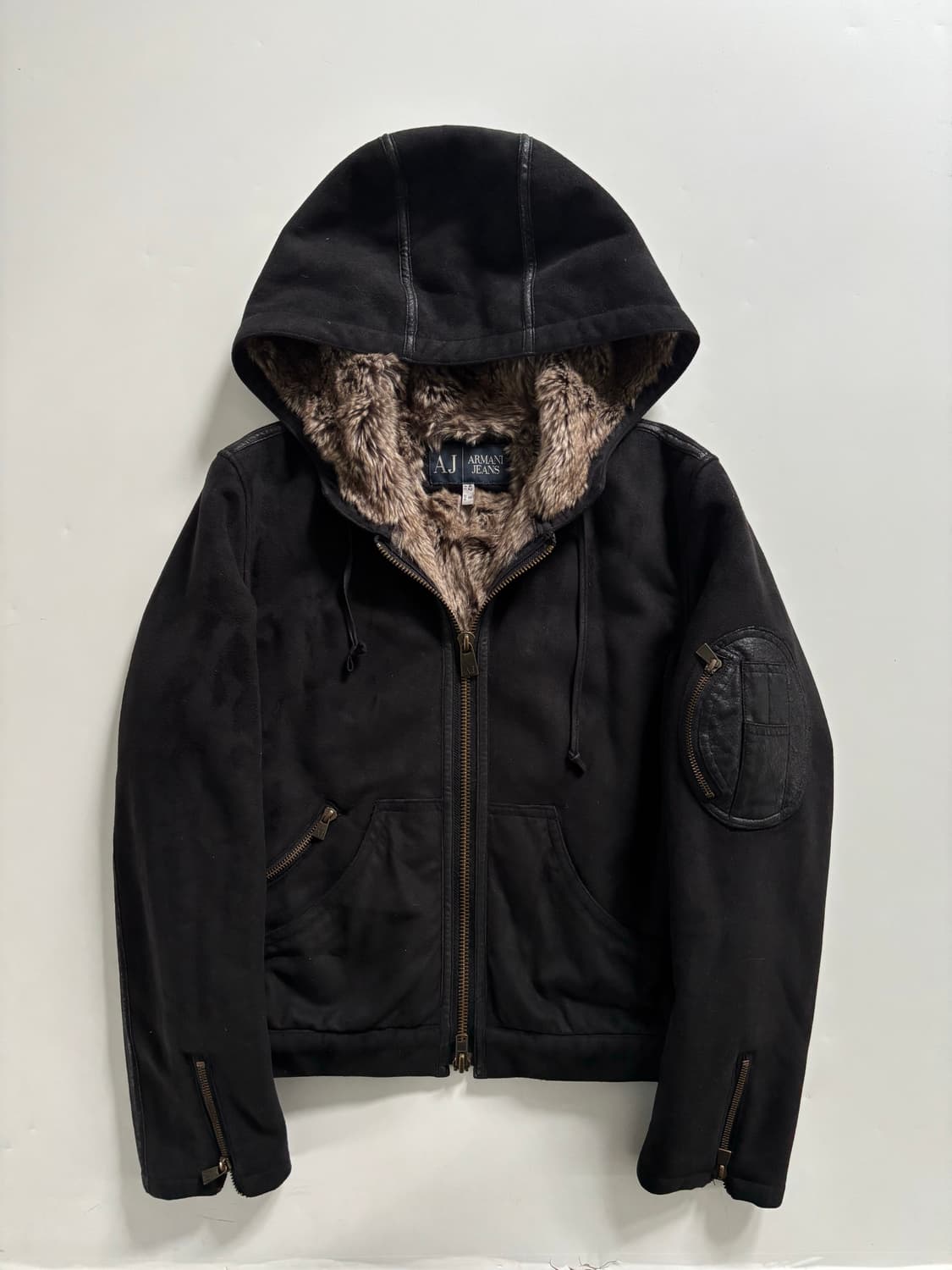 Armani Jeans 아르마니 진스 블랙 퍼 집업 상품이미지5