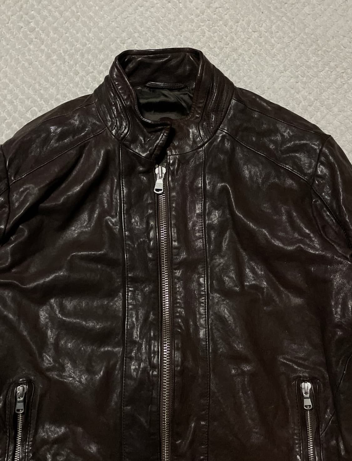 램스킨 다크브라운 양가죽레더자켓 상품이미지6