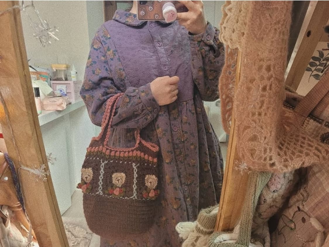 딸기쨈프로젝트 모리걸 잔꽃누빔 원피스 상품이미지1