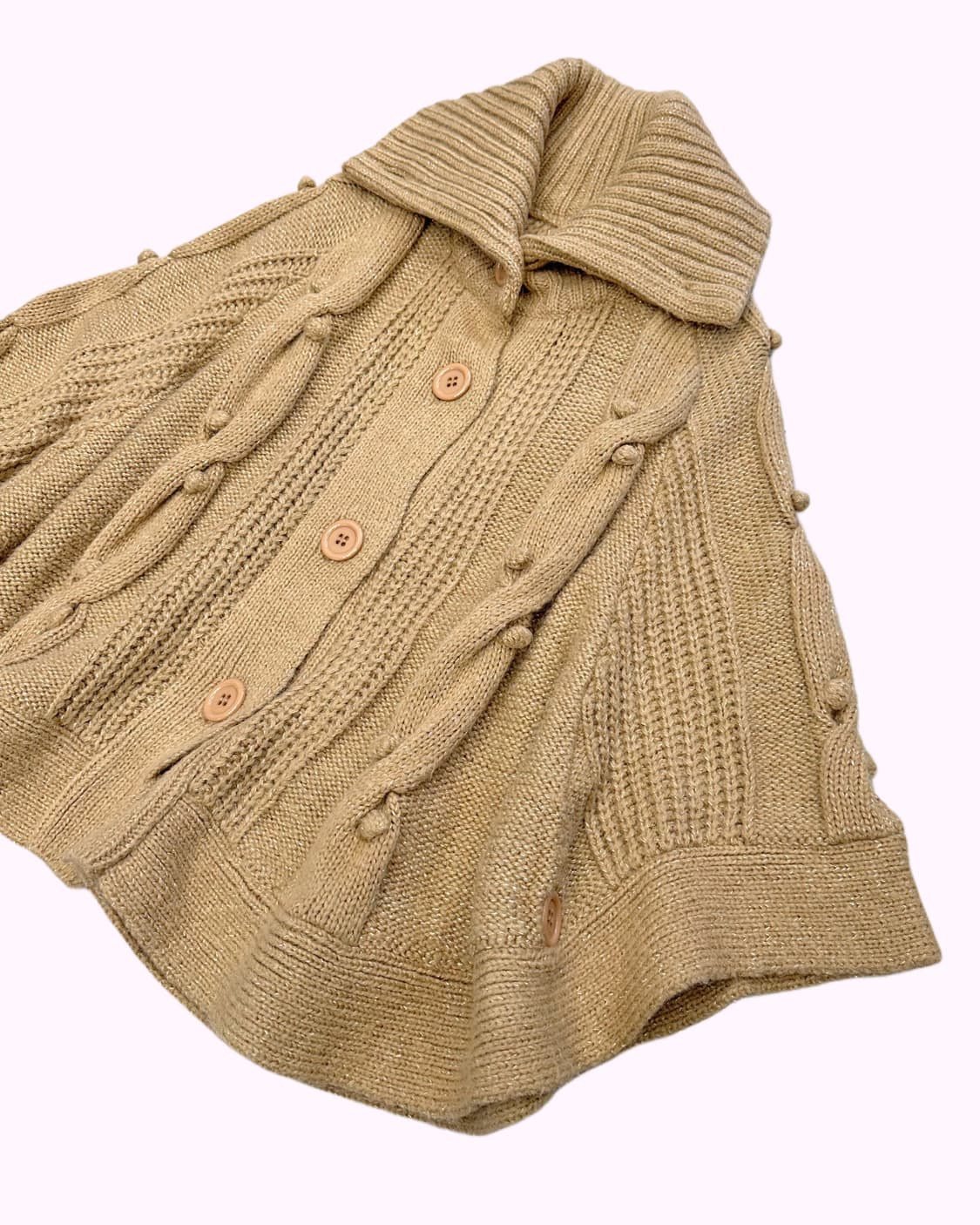 beige cable knit cape 상품이미지2