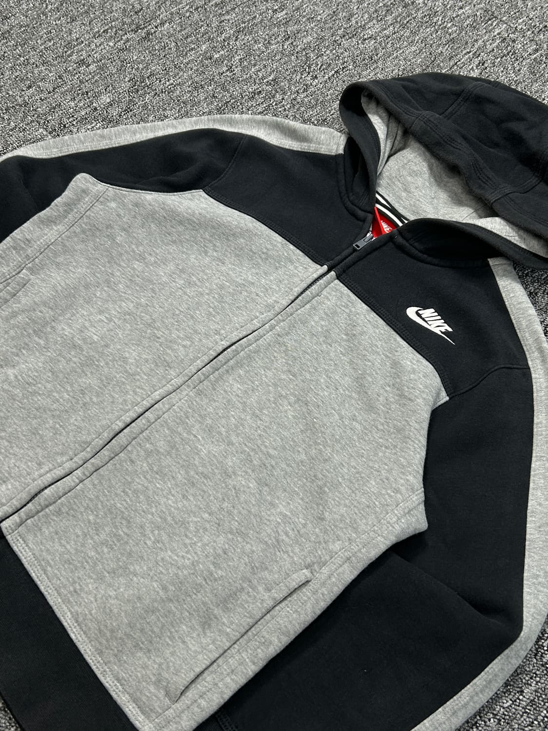 나이키 그레이 배색 기모 후드집업 M   상품이미지2