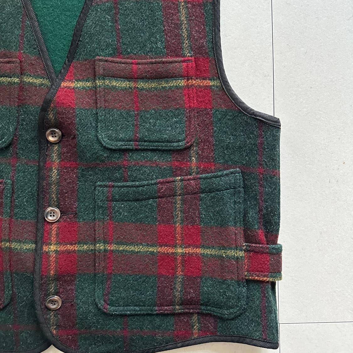 울리치 90s 빈티지 체크 울 베스트 (L) MADE USA 상품이미지3