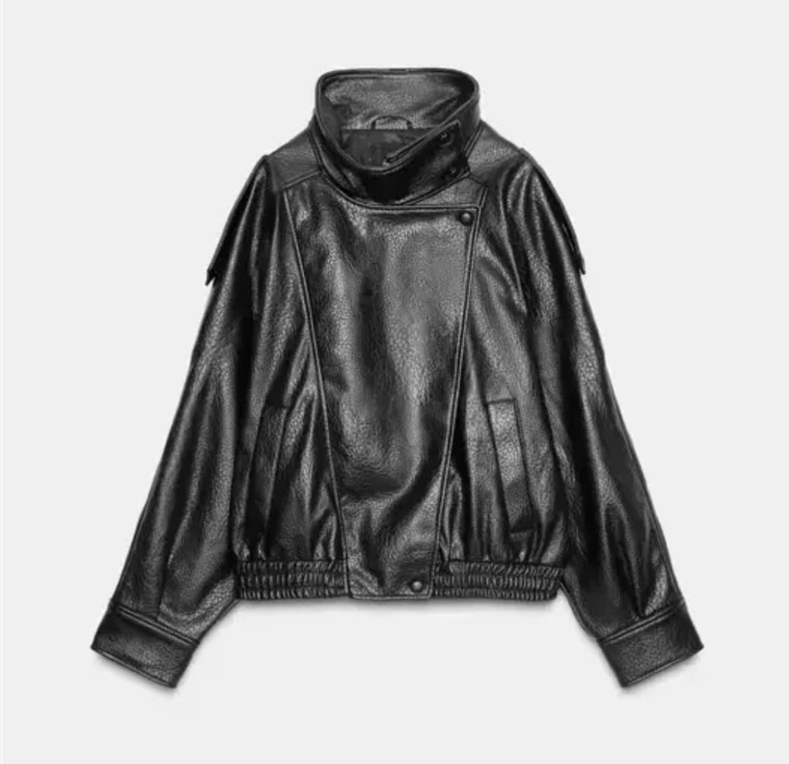 자라 생로랑 하이넥 페이크 레더 자켓 상품이미지1