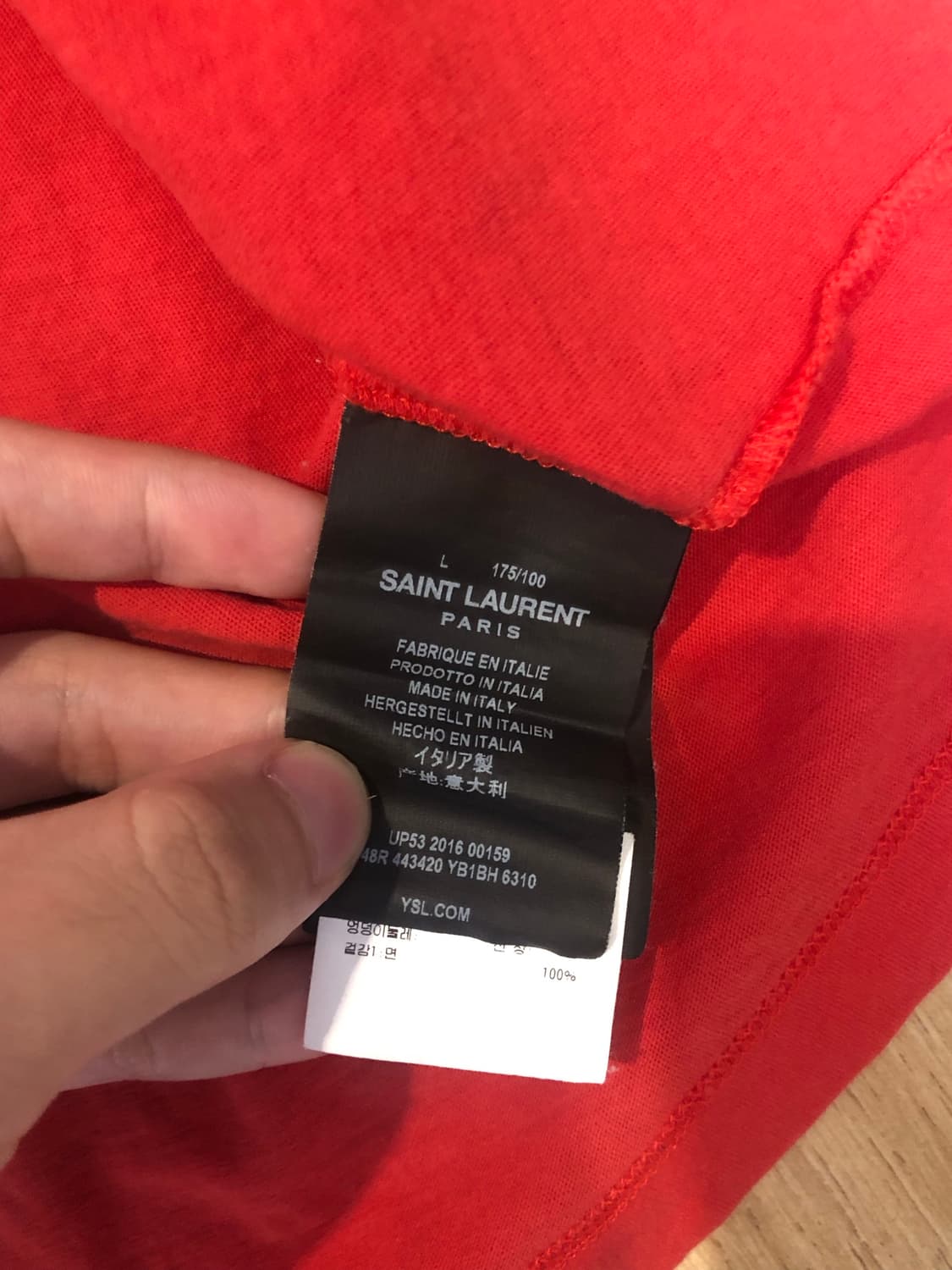 생로랑 에디슬리먼트 스타디움 반팔 레드 L사이즈 상품이미지2