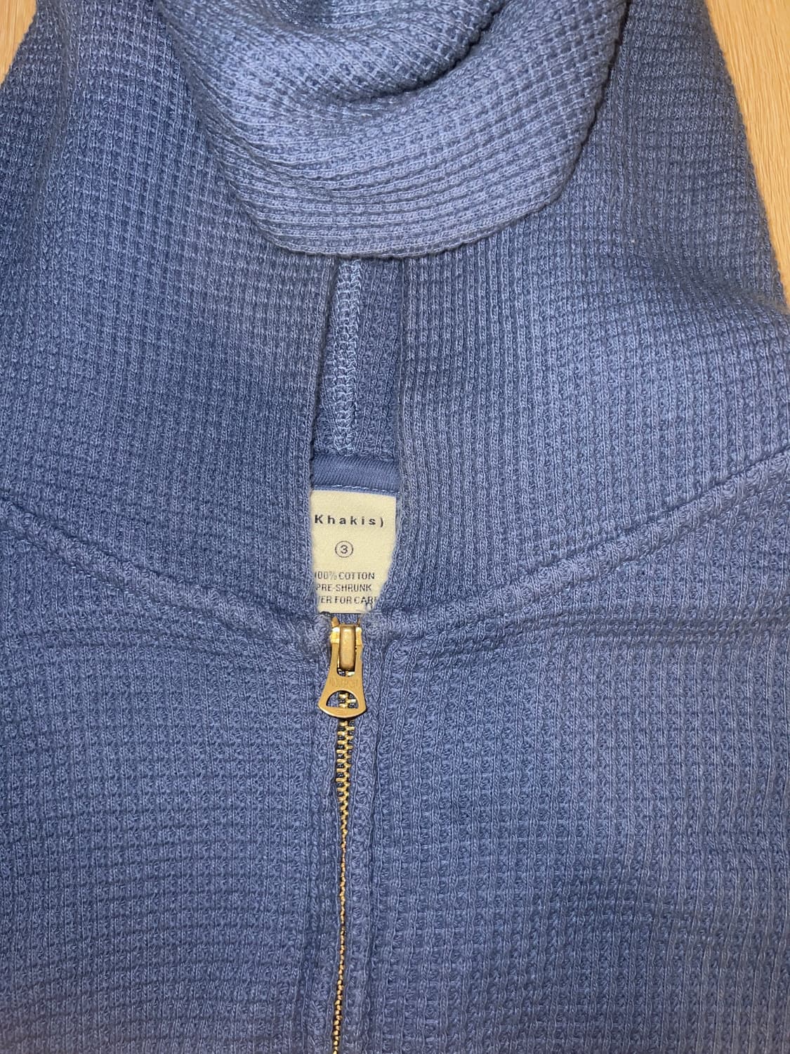 카키스 24ss 와플 후드집업 라이트 네이비 상품이미지1