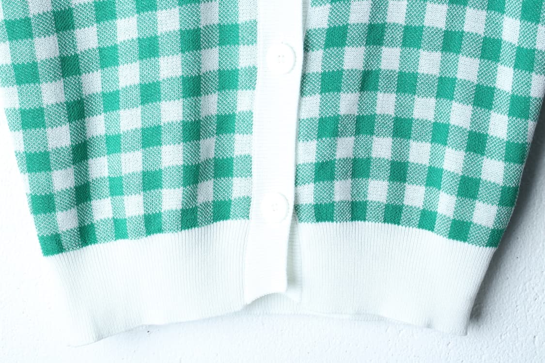 W(M) 에잇세컨즈 반팔 티셔츠 니트가디건 체크 그린-H3H33875 상품이미지4