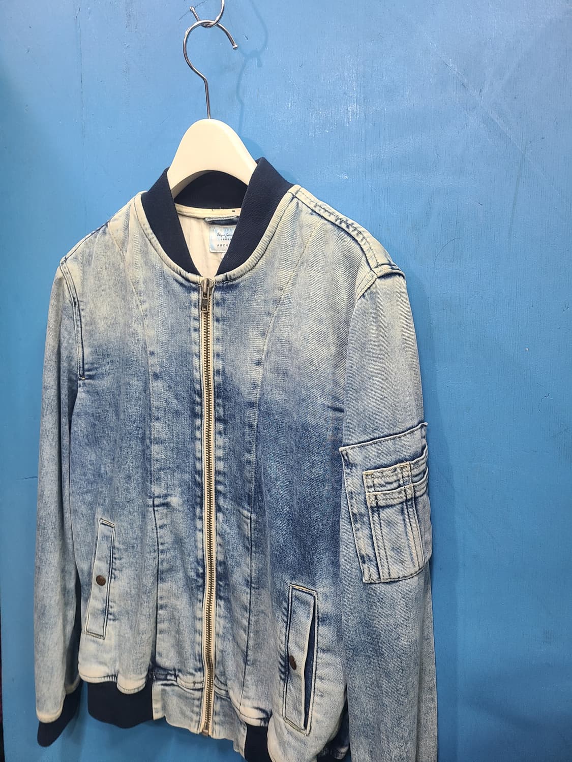 영국빈티지 페페진 ma-1항공데님봄버자켓 상품이미지3