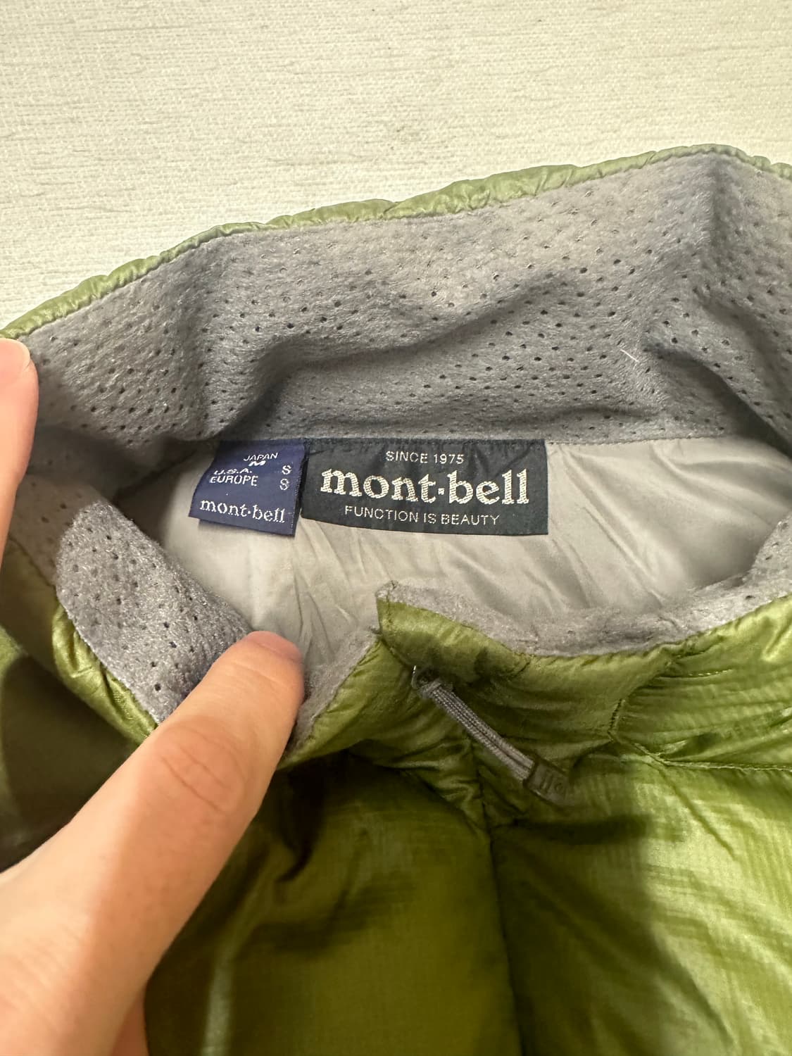 (M)몽벨 알파인 일본 빈티지 경량 다운 그린 상품이미지3
