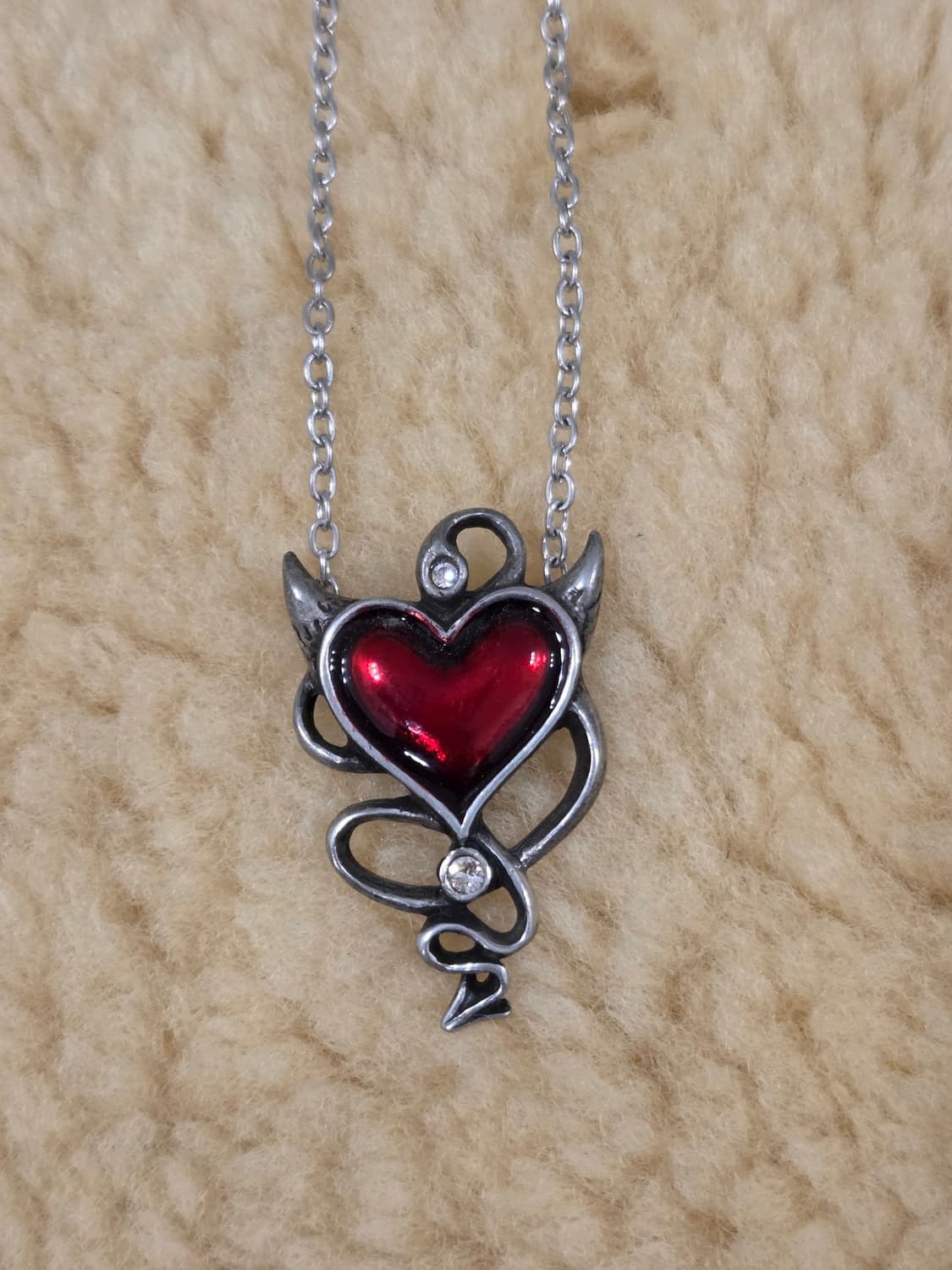 빈티지 alchemy gothic 데빌 하트 펜던트 목걸이 상품이미지1