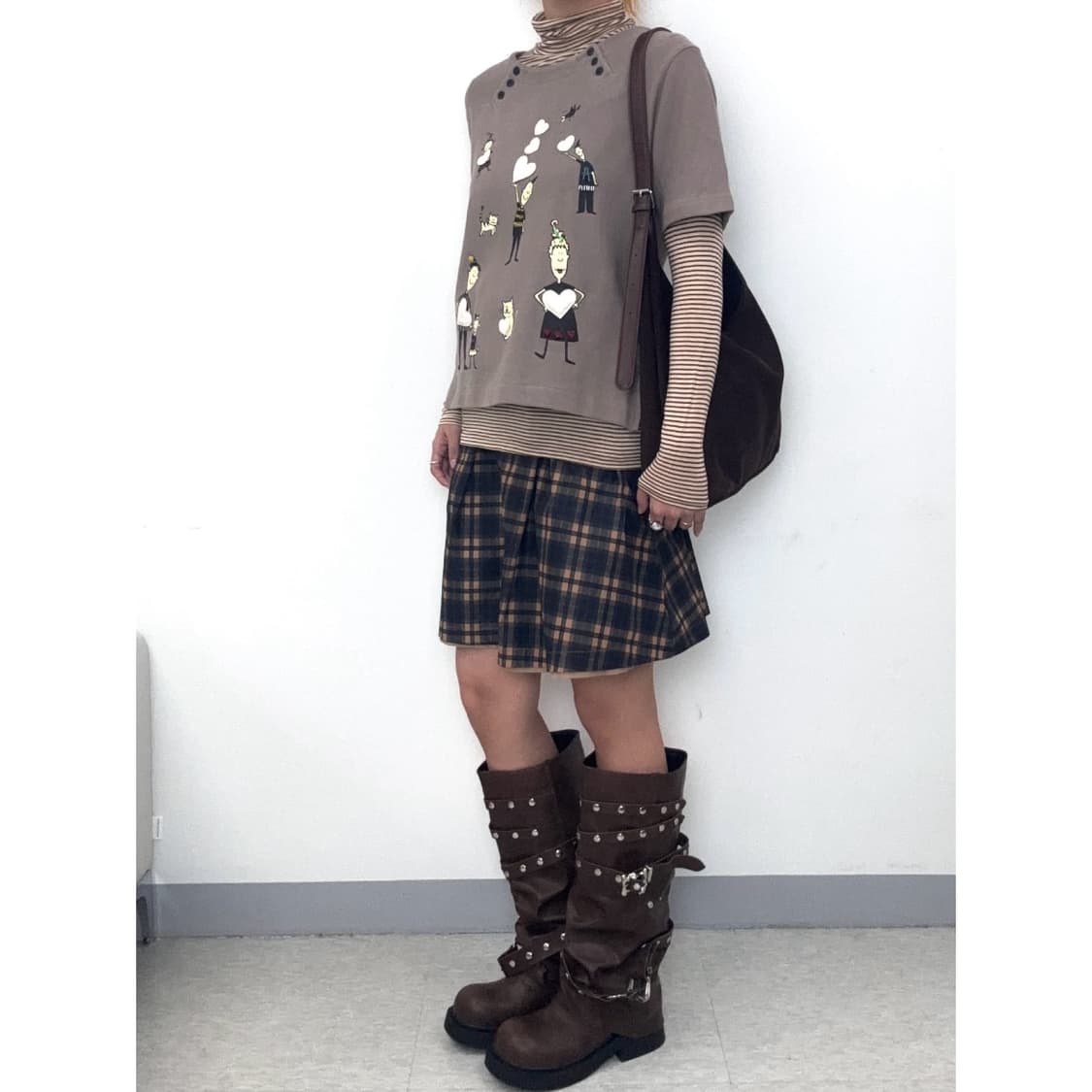 빈티지 리버시블 체크 스커트 상품이미지4