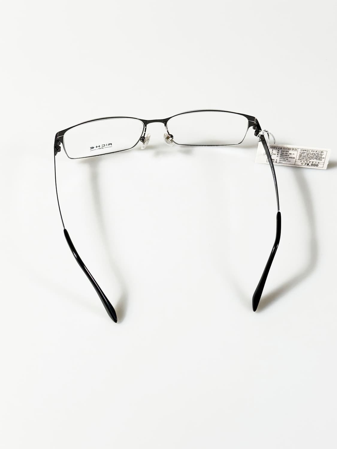 RICHE 다크실버 메탈 슬림 스퀘어 프레임 빈티지 안경 상품이미지5