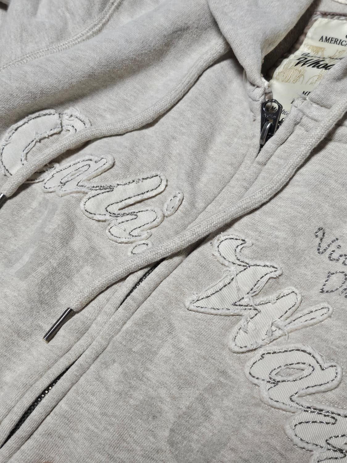 후아유 y2k 핀터깔 미디 후드집업 M 상품이미지3