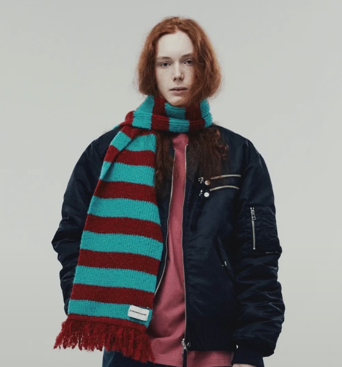 더바이닐하우스 MOHAIR STRIPED SCARF RED 상품이미지2