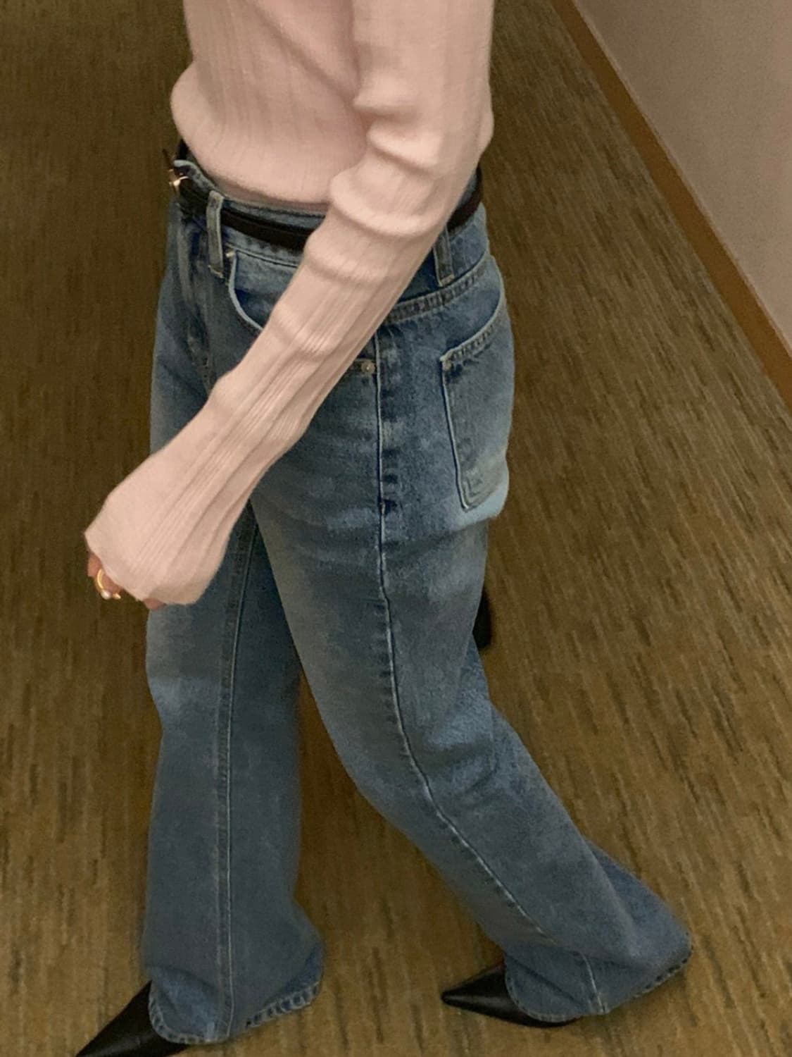 더롯 [osro] 오스로 시티 슬림 부츠컷 워싱 데님 팬츠 상품이미지4