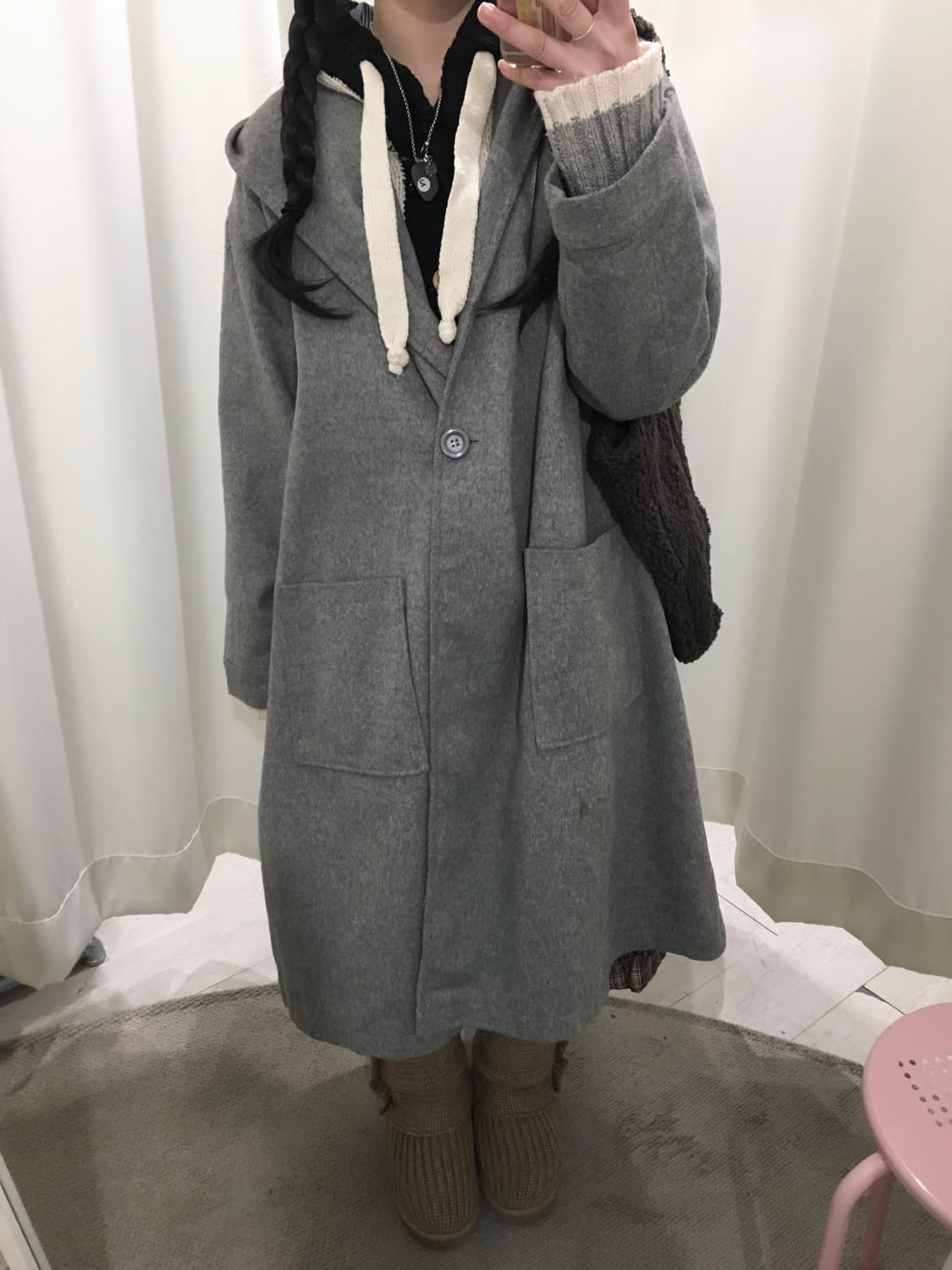 오버핏 후드 코트 상품이미지3