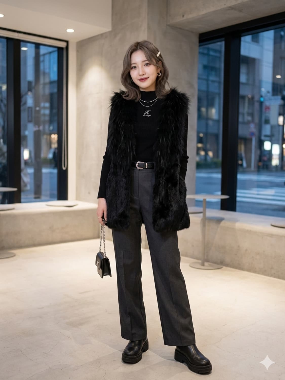 지오송지오(ZIO SONGZIO) 렉스 라쿤 믹스 리얼 퍼 베스트 조끼 상품이미지1