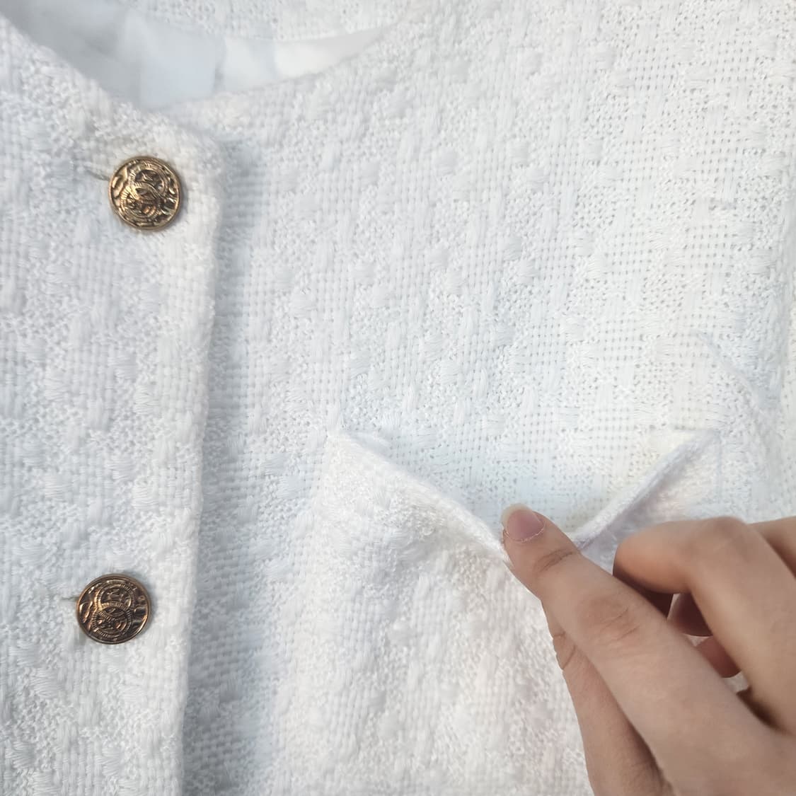 지고트 화이트 트위드 자켓 상품이미지4