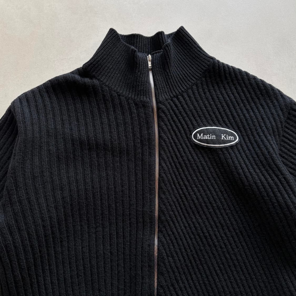 [M]마땡킴 Matin Kim 램스울 하이넥 집업 가디건 블랙 상품이미지8