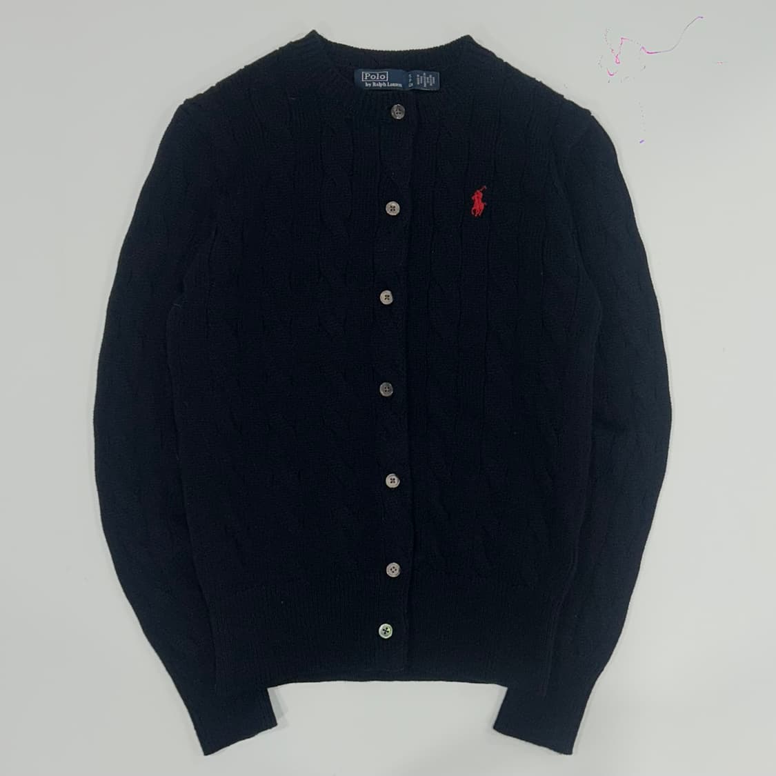 Polo 폴로 레드포니 다크네이비 케이블 니트 가디건 상품이미지3