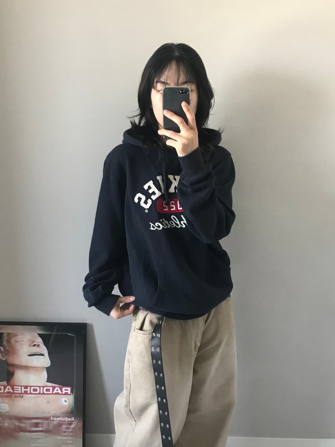 디키즈 중앙 자수 로고 네이비 후드티 상품이미지1