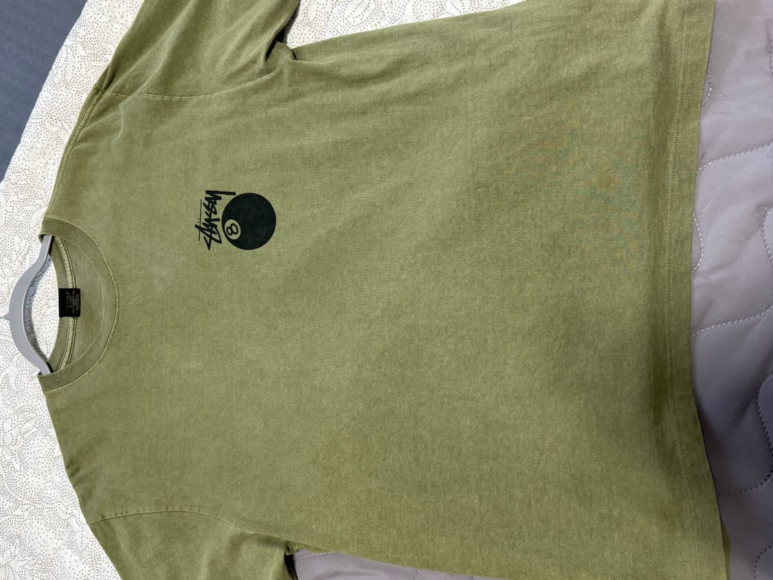 스투시 8볼 피그먼트 다이드 티셔츠 올리브 L사이즈 상품이미지2