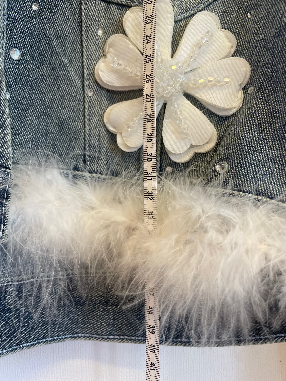 희귀템 플라워 큐빅 데님자켓 청자켓 숏자켓 크롭자켓 상품이미지8