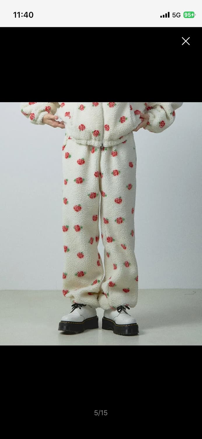 유희 ROSE PATTERN FLEECE  셋업 상품이미지4