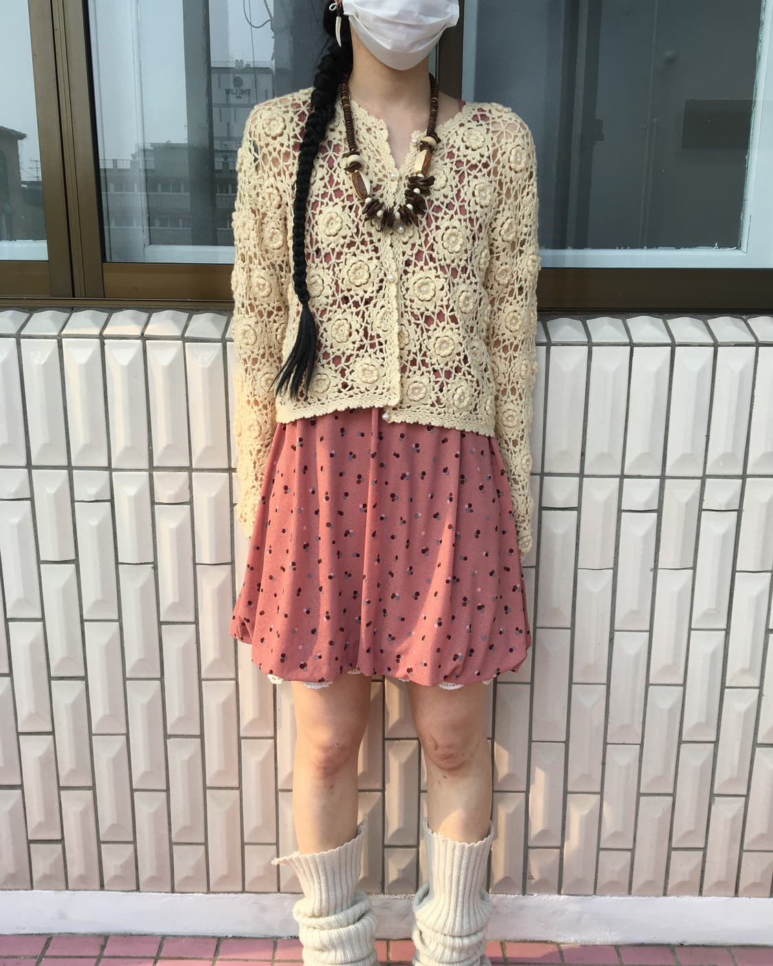 Crochet pattern knit cardigan 상품이미지1